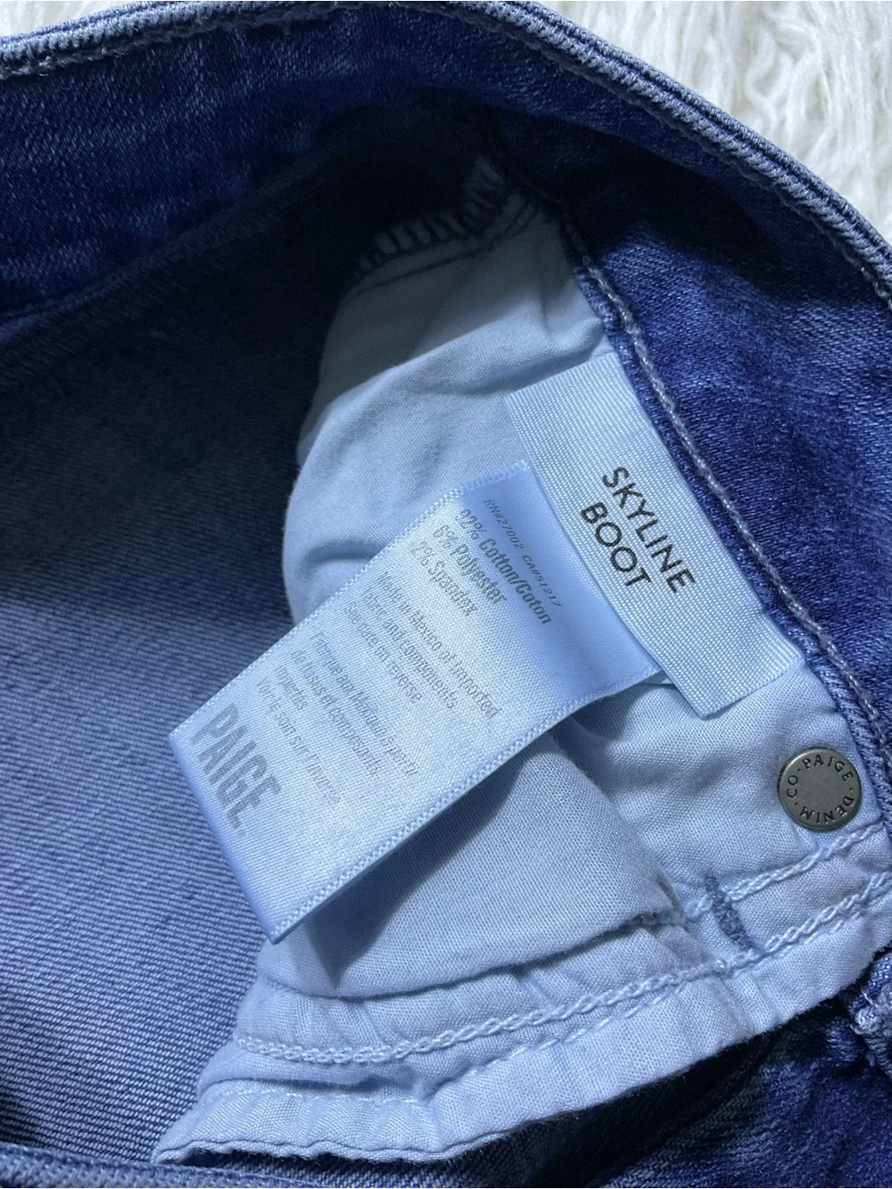 paige skyline bootcut jeans in celest